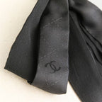 Chanel Silk CC Logo Bowtie Ribbon Scarf Black — view 3