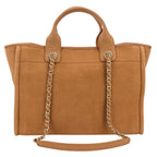Chanel Deauville MM Tote Chain Shoulder Bag Pink Beige — view 4