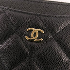Chanel Classic Zip Coin Purse Caviar Leather Quilted Case Black — view 5
