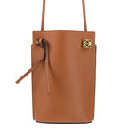 Loewe Anagram Dice Pocket Leather Shoulder Bag Brown