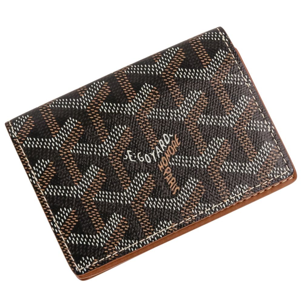 Goyard Malesherbes Leather Bifold Card Case Business Holder Brown