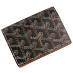 Goyard Malesherbes Leather Bifold Card Case Business Holder Brown