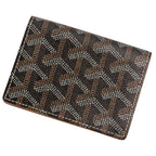 Goyard Malesherbes Leather Bifold Card Case Business Holder Brown — view 2