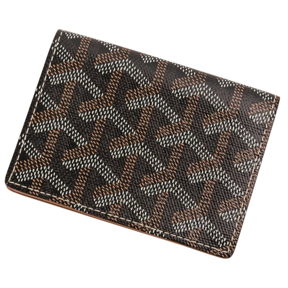 Goyard Malesherbes Leather Bifold Card Case Business Holder Brown — view 2