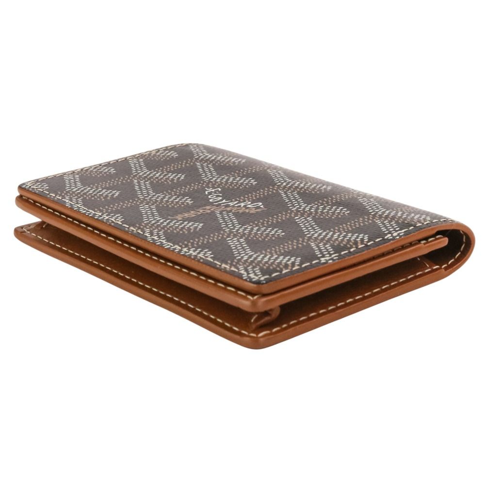 Goyard Malesherbes Leather Bifold Card Case Business Holder Brown — view 3