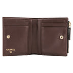 Chanel Caviar Leather Quilted CC Logo Compact Wallet Bifold Black — view 7