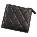 Chanel Caviar Leather Quilted CC Logo Compact Wallet Bifold Black — view 2