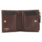 Chanel Caviar Leather Quilted CC Logo Compact Wallet Bifold Black — view 6