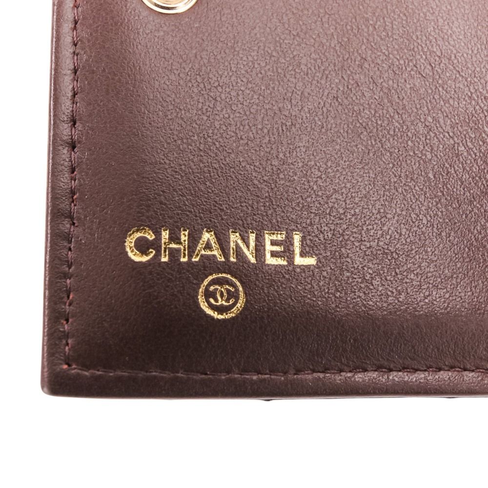 Chanel Caviar Leather Quilted CC Logo Compact Wallet Bifold Black — view 8