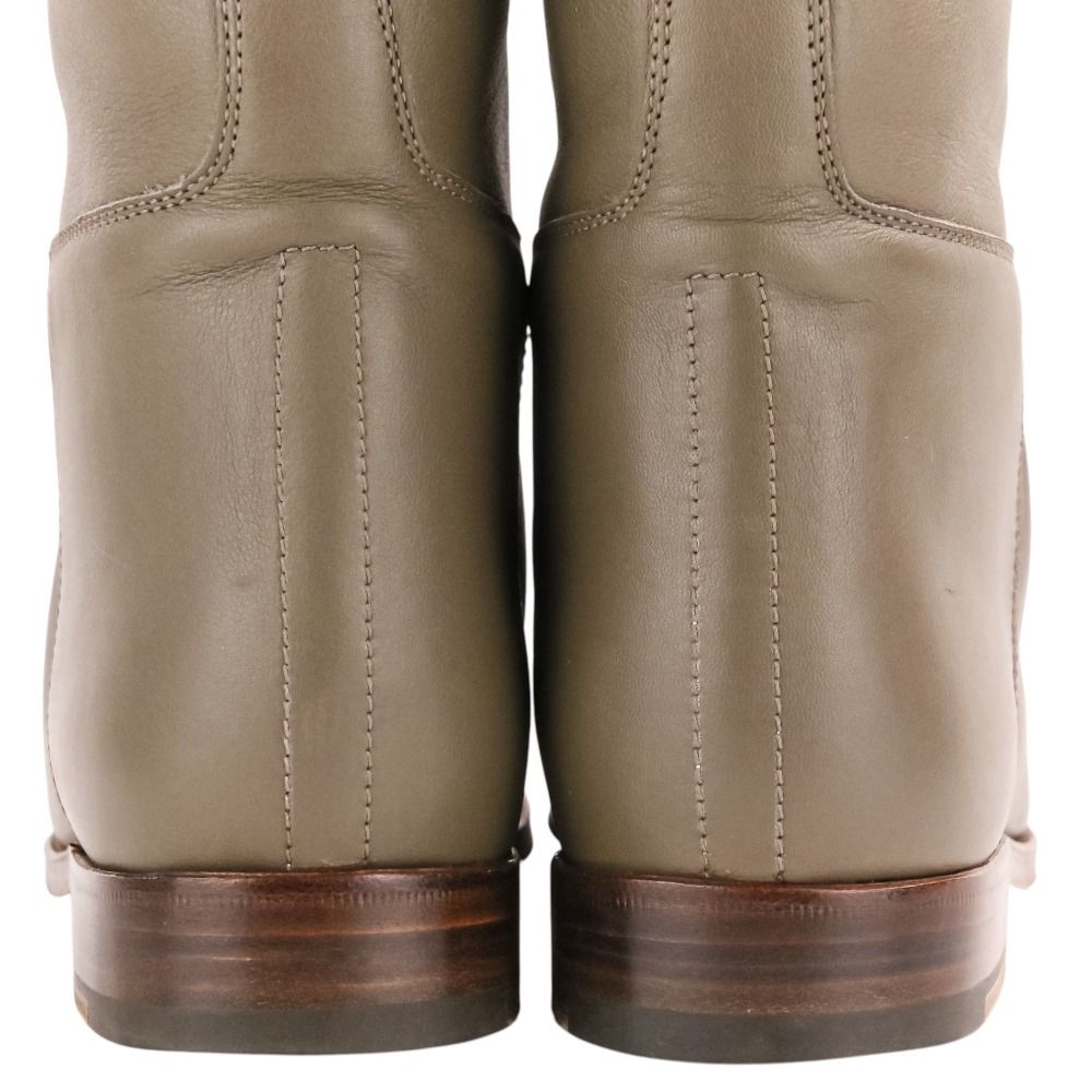 Hermes Jumping Boots Kelly Leather Long 36.5 Gray — view 6