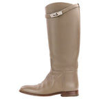 Hermes Jumping Boots Kelly Leather Long 36.5 Gray — view 3
