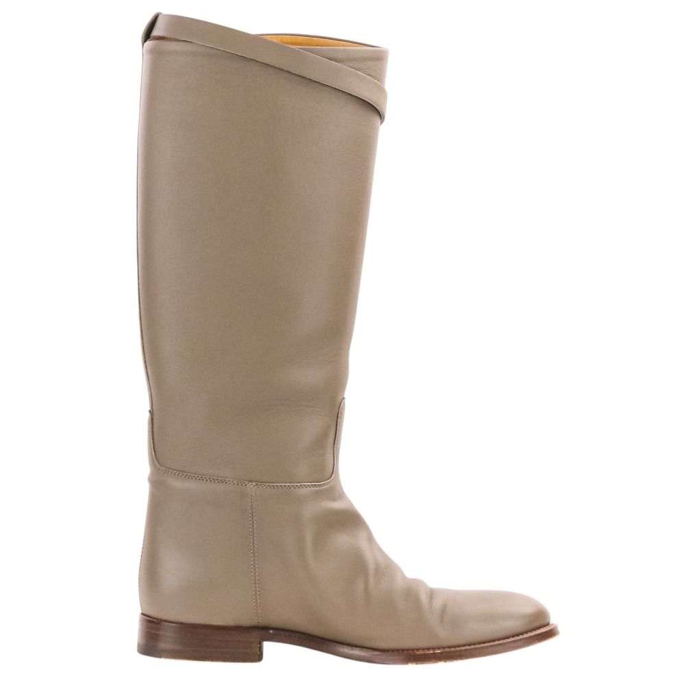 Hermes Jumping Boots Kelly Leather Long 36.5 Gray — view 4