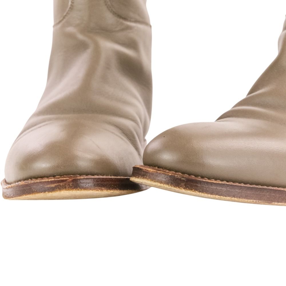 Hermes Jumping Boots Kelly Leather Long 36.5 Gray — view 9