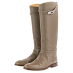 Hermes Jumping Boots Kelly Leather Long 36.5 Gray