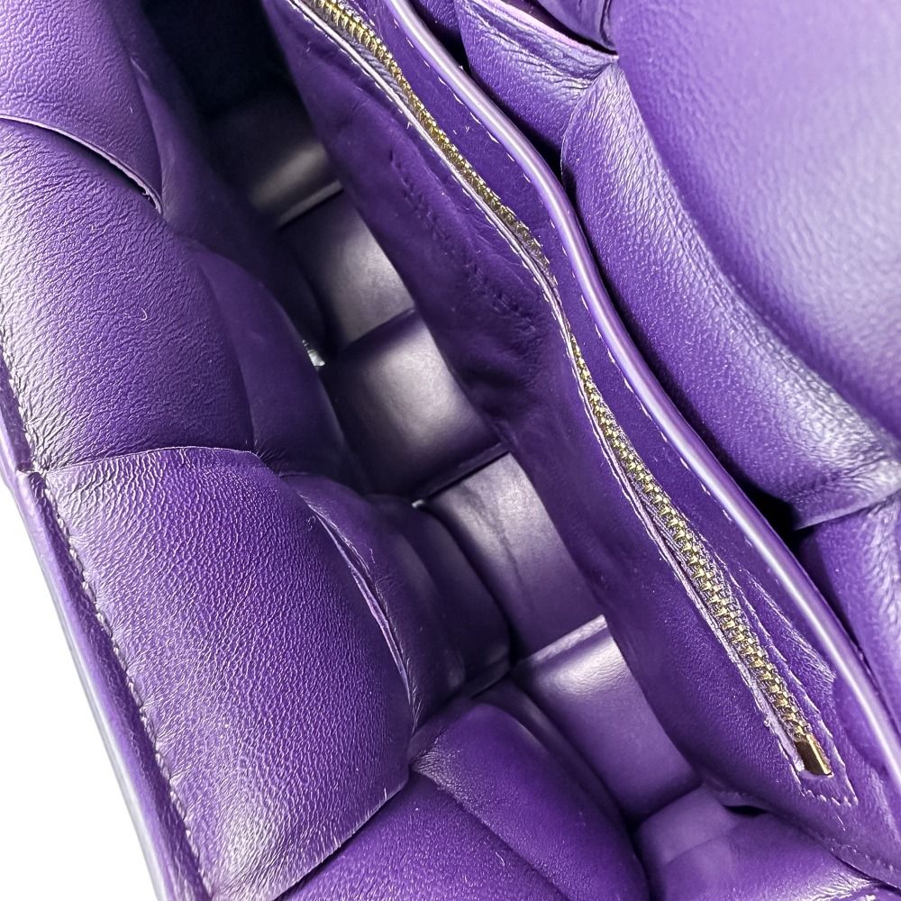 Bottega Veneta Padded Cassette Intrecciato Shoulder Bag Purple — view 9