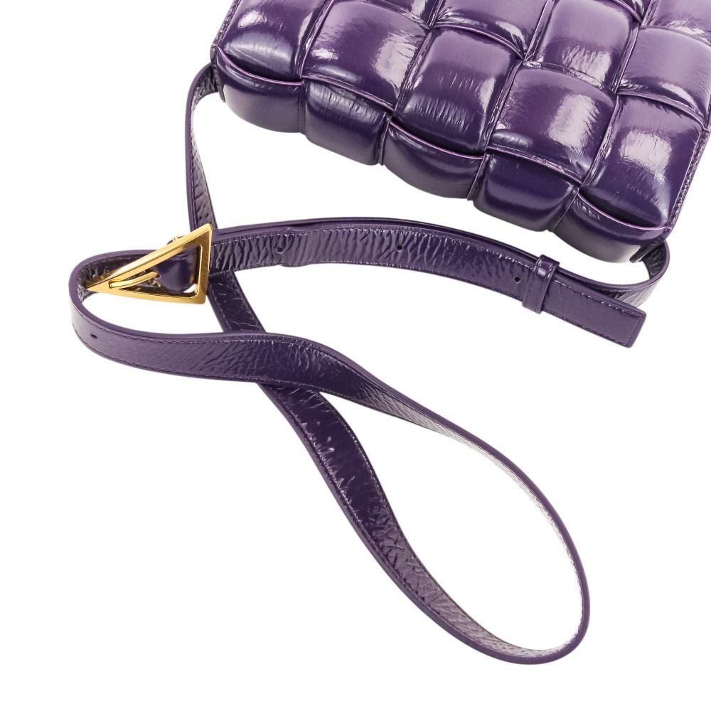 Bottega Veneta Padded Cassette Intrecciato Shoulder Bag Purple — view 6