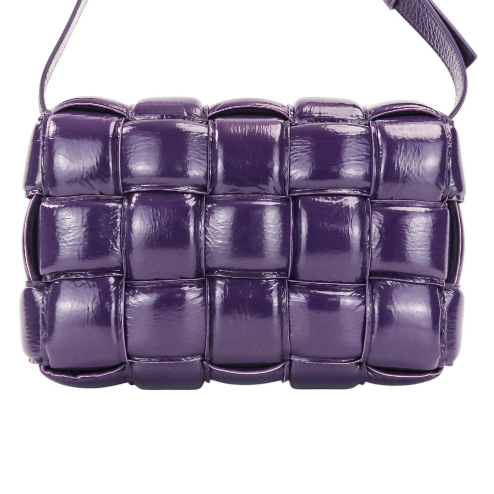 Bottega Veneta Padded Cassette Intrecciato Shoulder Bag Purple — view 3