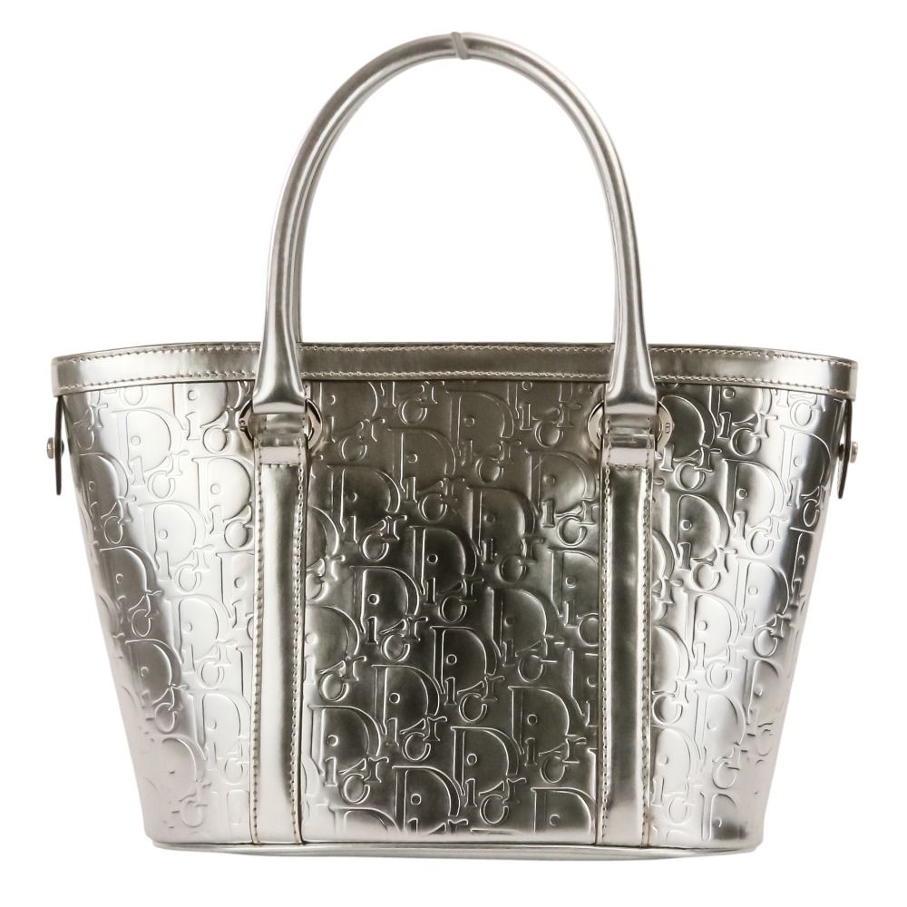 Dior Metallic Trotter Tote Silver