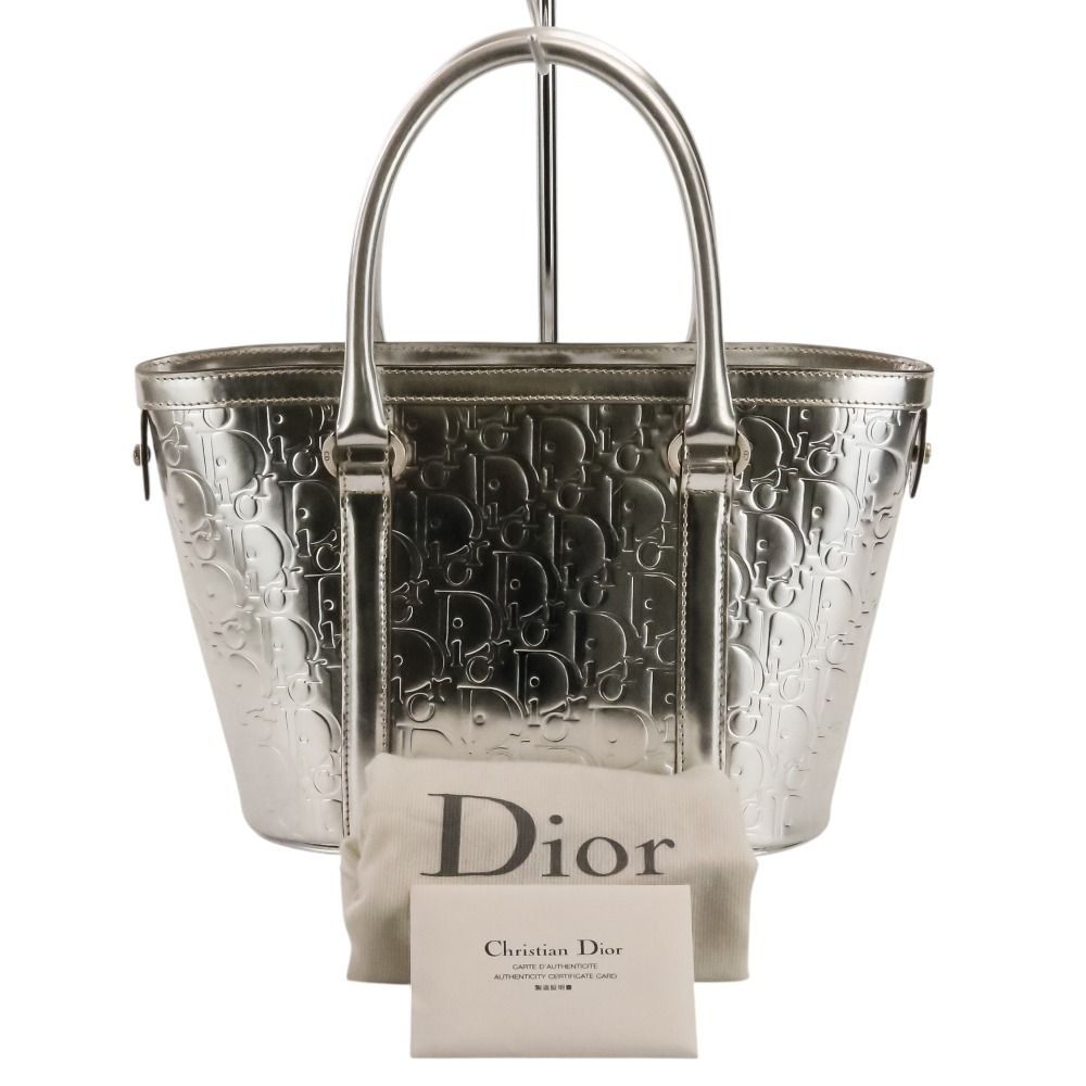 Dior Metallic Trotter Tote Silver — view 9