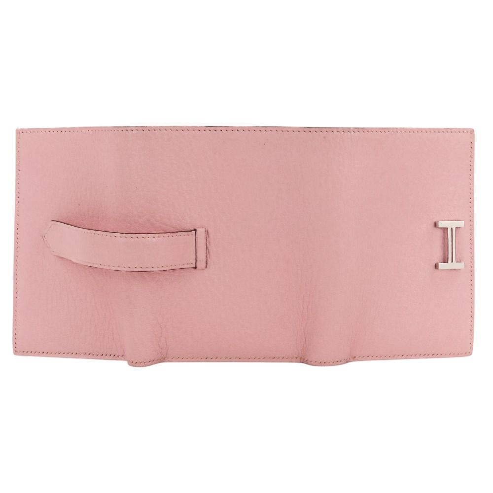 Hermes Bearn Combination Compact Wallet Trifold Rose Sakura Pink — view 6
