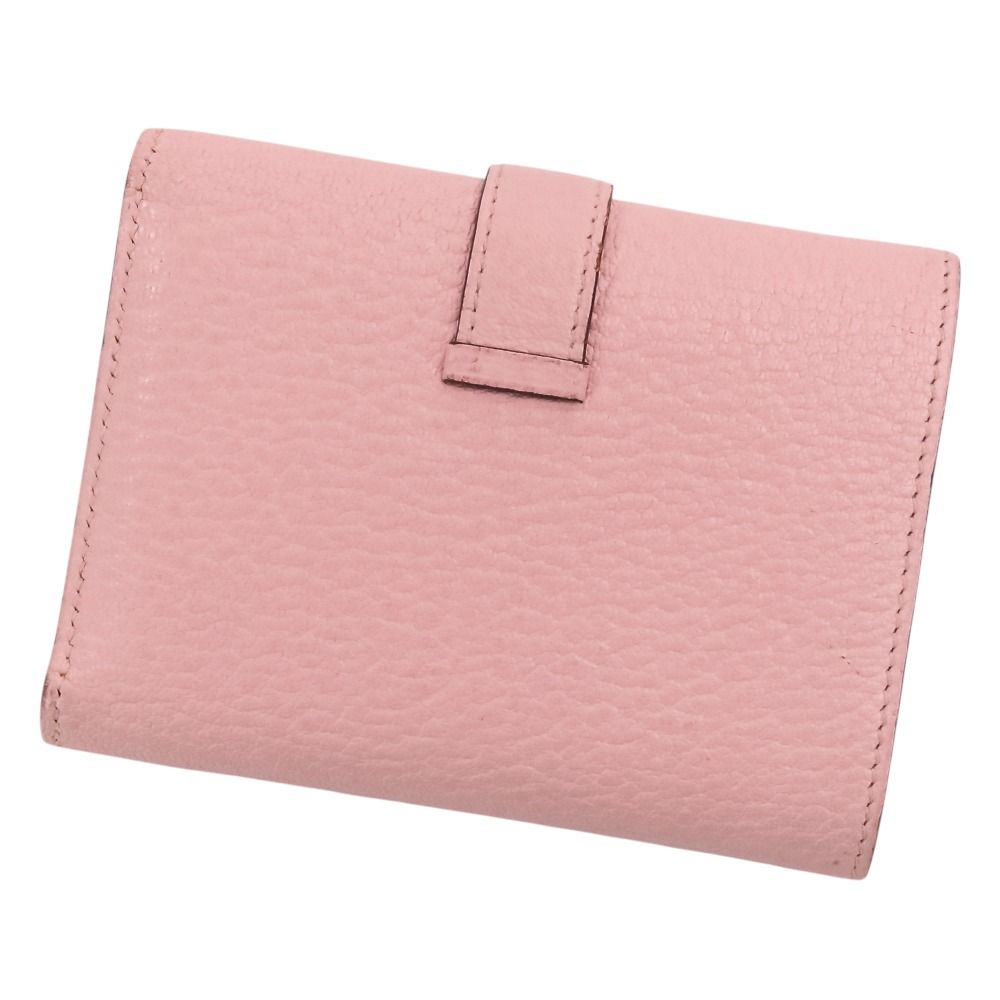 Hermes Bearn Combination Compact Wallet Trifold Rose Sakura Pink — view 2