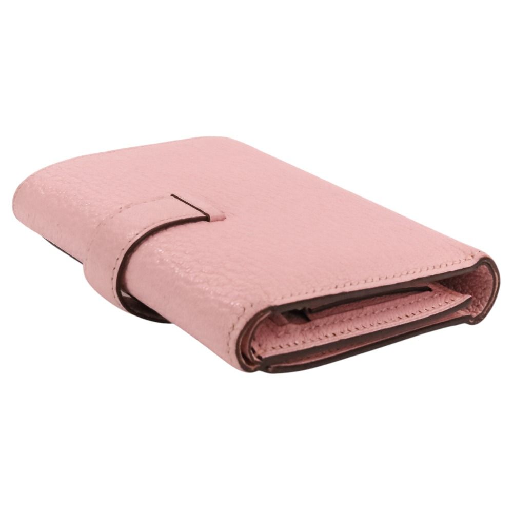 Hermes Bearn Combination Compact Wallet Trifold Rose Sakura Pink — view 4