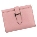 Hermes Bearn Combination Compact Wallet Trifold Rose Sakura Pink