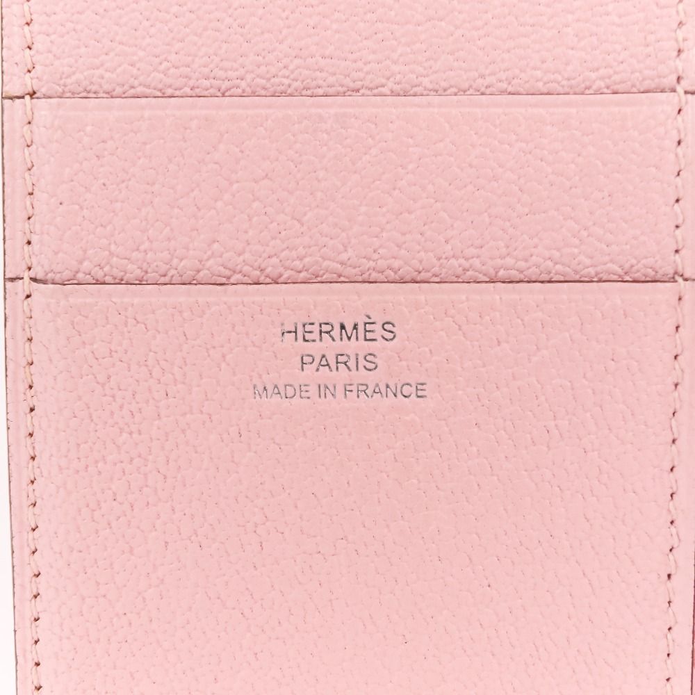 Hermes Bearn Combination Compact Wallet Trifold Rose Sakura Pink — view 8
