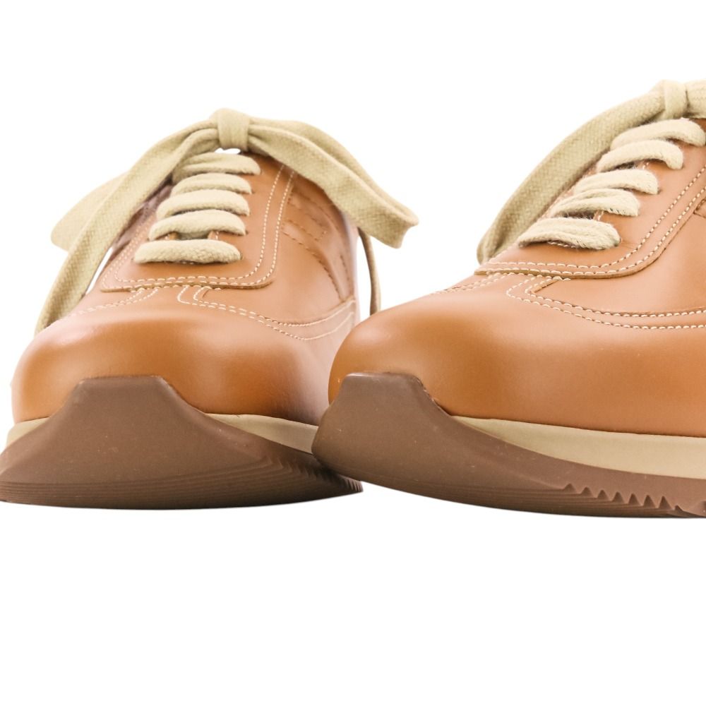 Hermes Quick Leather Low Cut Sneakers 36.5 Brown — view 6