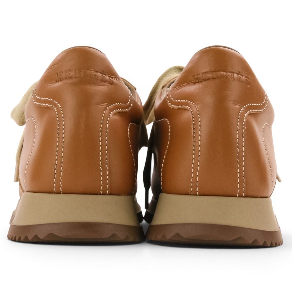 Hermes Quick Leather Low Cut Sneakers 36.5 Brown — view 5