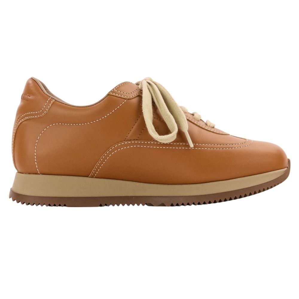 Hermes Quick Leather Low Cut Sneakers 36.5 Brown — view 4