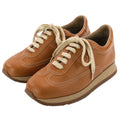 Hermes Quick Leather Low Cut Sneakers 36.5 Brown