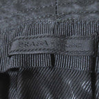 Prada Vintage Logo Embroidery Nylon Bucket Hat L Black — view 6