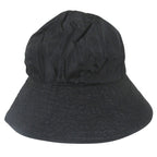 Prada Vintage Logo Embroidery Nylon Bucket Hat L Black — view 3