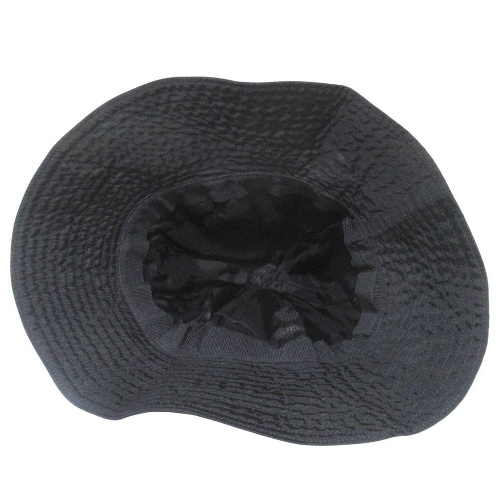 Prada Vintage Logo Embroidery Nylon Bucket Hat L Black — view 4