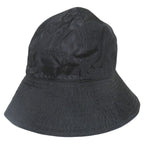 Prada Vintage Logo Embroidery Nylon Bucket Hat L Black