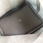 Hermes Picotin Lock PM Taurillon Clemence Leather Tote Etoupe Silver — view 8