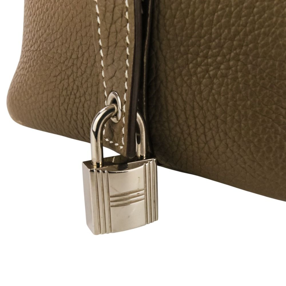 Hermes Picotin Lock PM Taurillon Clemence Leather Tote Etoupe Silver — view 9