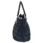 Prada Gathered 2-Way Shoulder Bag Black Nylon Gold — view 3
