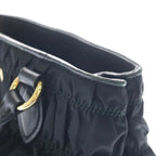 Prada Gathered 2-Way Shoulder Bag Black Nylon Gold — view 6