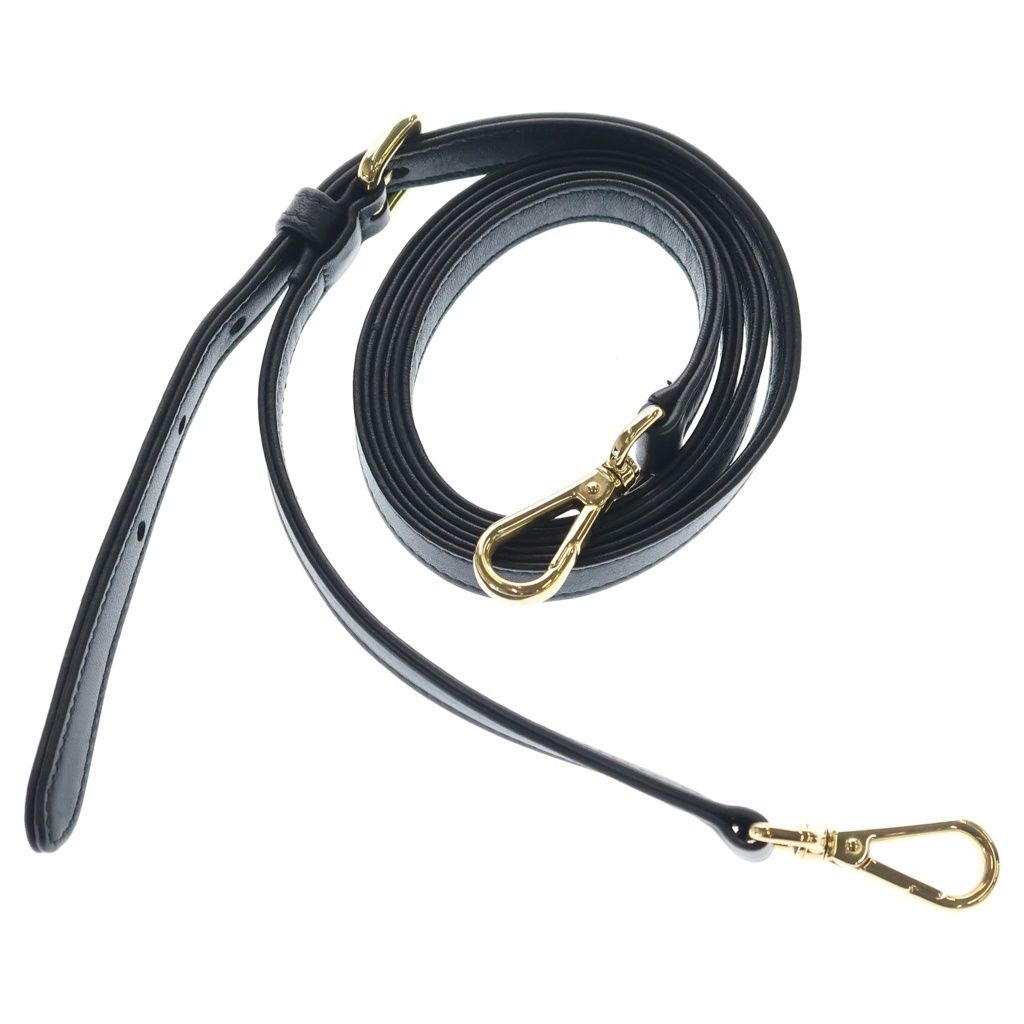 Prada Gathered 2-Way Shoulder Bag Black Nylon Gold — view 9