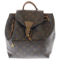 Louis Vuitton Monogram Montsouris NM PM Backpack Brown Leather Gold