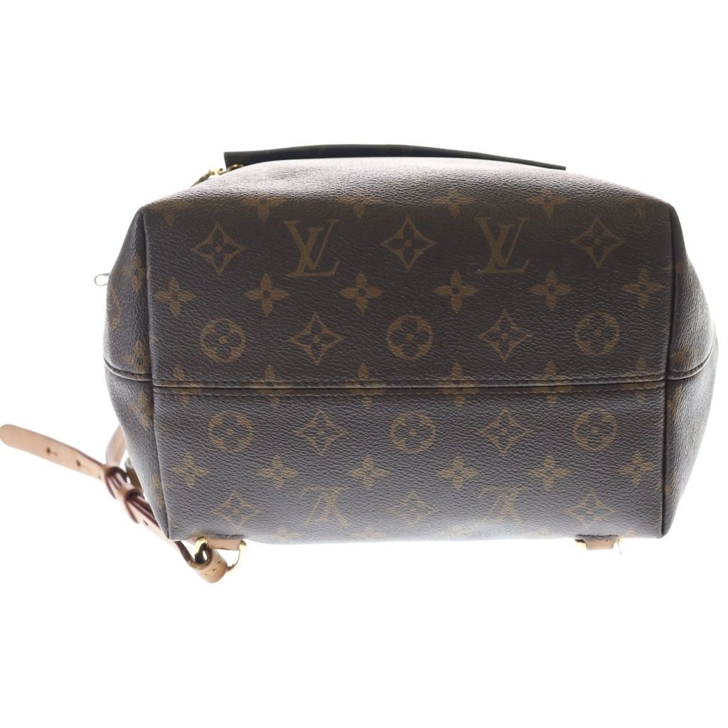 Louis Vuitton Monogram Montsouris NM PM Backpack Brown Leather Gold — view 4