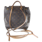 Louis Vuitton Monogram Montsouris NM PM Backpack Brown Leather Gold — view 2