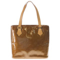 Louis Vuitton Vernis Houston Tote Metallic Brown Leather Patent Gold
