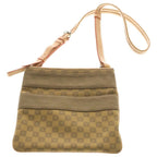 Loewe Repeat Anagram Shoulder Bag Brown Leather Canvas Silver