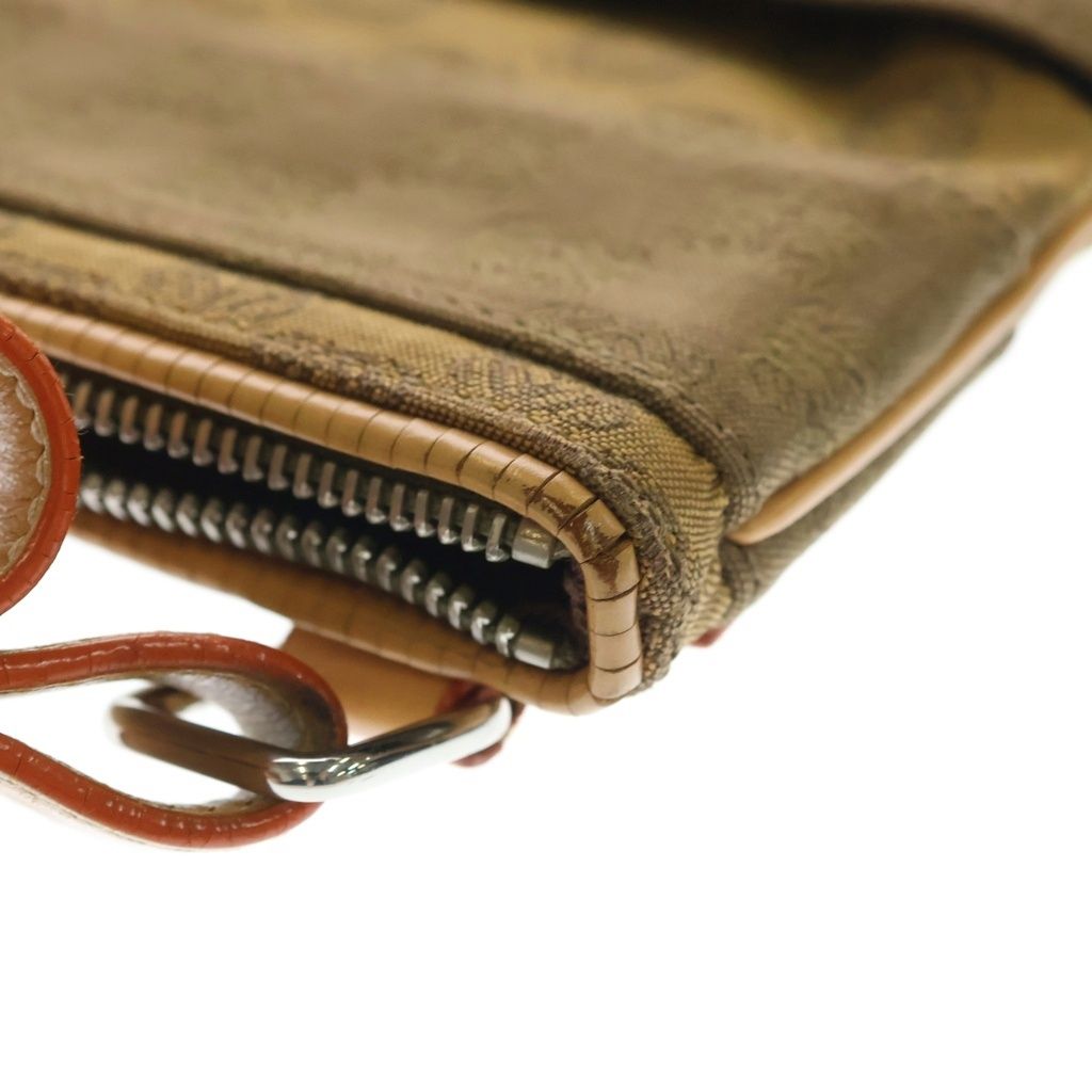 Loewe Repeat Anagram Shoulder Bag Brown Leather Canvas Silver — view 8