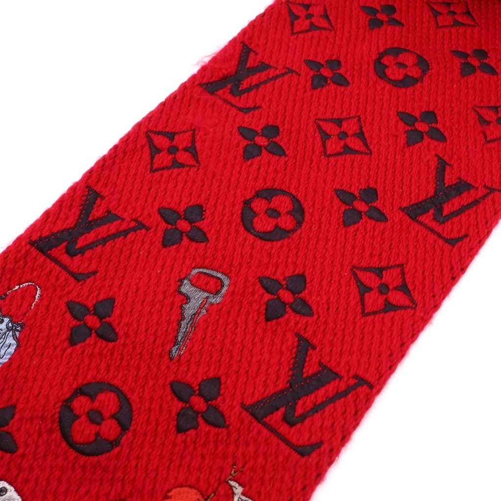 Louis Vuitton Echarpe Logo Mania Vito Knit Mouse Monogram Jacquard Silk Blend — view 4