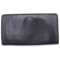 Chanel CC Logo Coco Button Leather Bifold Wallet Black