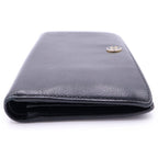 Chanel CC Logo Coco Button Leather Bifold Wallet Black — view 3